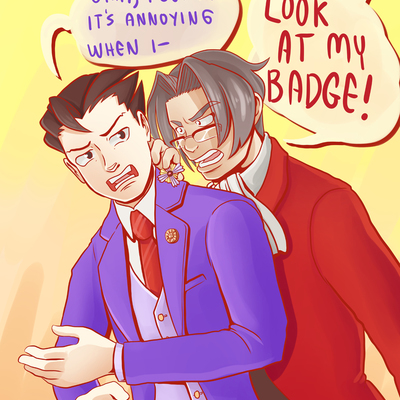 Ace attorney phoenix/edgeworth badge