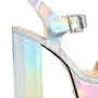 Holographic Metallic Platform Sandals-2