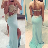 Charming Prom Dress,Sexy Prom Dress,Mermaid Prom Dress,Strapless Prom Dress,Chiffon Prom Dress - Thumbnail 1