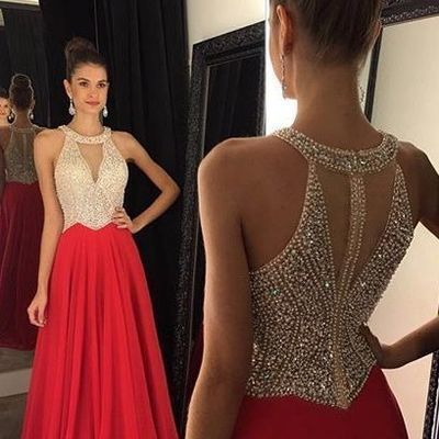 High quality prom dress chiffon prom dress beading prom dress o-neck prom dress charming prom dress