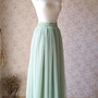Sage Green Floor Length Tulle Skirt Sage Wedding Tulle Skirt Bridesmaid Full Length Tulle Skirt Bridesmaid Separate -2