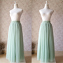 Sage Green Floor Length Tulle Skirt Sage Wedding Tulle Skirt Bridesmaid Full Length Tulle Skirt Bridesmaid Separate -1