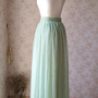 Sage Green Floor Length Tulle Skirt Sage Wedding Tulle Skirt Bridesmaid Full Length Tulle Skirt Bridesmaid Separate -3
