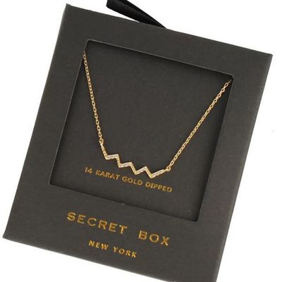 Secret box squiggle gold necklace