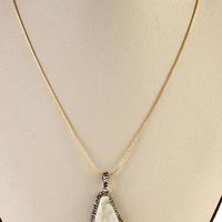 Druzzy Gold Pendant Necklace - Thumbnail 1