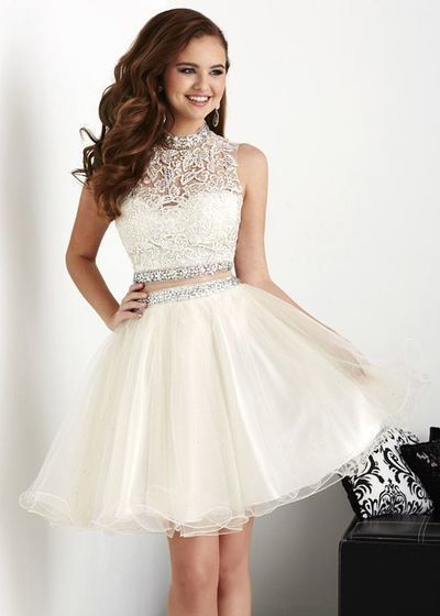 Homecoming Dresses, Two pieces Ball Gowns, Short Corset Prom Dress, Short Homecoming Dress, White Homecoming Dresses, Party Dresses, Graduat