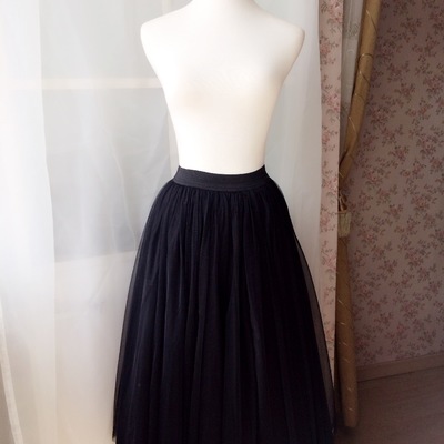 Full black maxi tulle skirt floor length tulle skirt women high waisted tulle skirt outfit any size