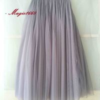 Gray Full Tulle Skirt Gray Wedding Tulle Skirt Bridesmaid Tulle Skirt Outfit Plus Size Tulle Skirt - Thumbnail 3