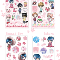 Hanami Manga Sticker Sheets - Thumbnail 1