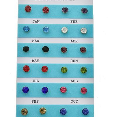 Birth stone earring pack (12 earring sets included)