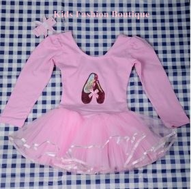 Girls pink ballet shoes dance dress