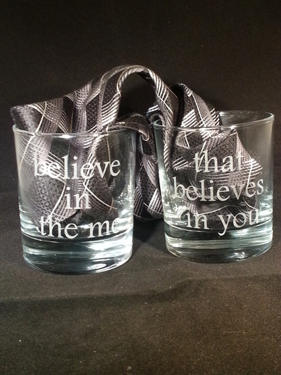 Set of Two Custom Etched Glasses