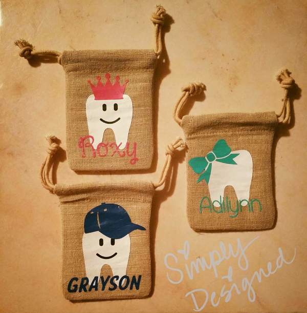 Personalized Tooth Fairy Bag, Tooth Fairy Pouch, Tooth Fairy Drawstring, Tooth Fairy Treasure, Custom Design