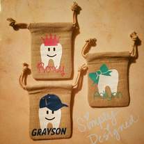 Personalized Tooth Fairy Bag, Tooth Fairy Pouch, Tooth Fairy Drawstring, Tooth Fairy Treasure, Custom Design