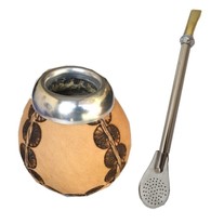  Mate Calabaza with Alpaca Ring and Bombilla