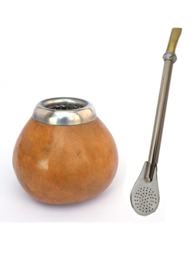 Mate Calabaza with Alpaca Ring and Bombilla