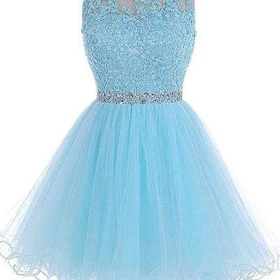 Cute light blue short graduation dresses, homecoming dresses 2017, short blue prom dresses