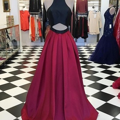 High neck prom dress, a line prom dress, sexy prom dresses,burgundy prom dress, long party dress, prom dress for seniors, prom dress for tee