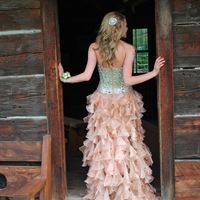 Hi-Lo Prom Dresses with Corset Bodice Sweetheart Cocktail Dresses Sexy High Low Party/Prom Dresses with Crystals/Rhinestones/Beading - Thumbnail 1