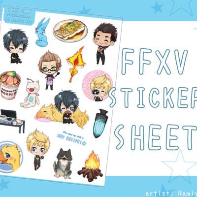 Final fantasy xv camp sticker sheet