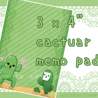 Mini memo pad 'cactuar' (final fantasy)