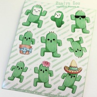 Final Fantasy Cactuar Sticker Sheet - Thumbnail 2