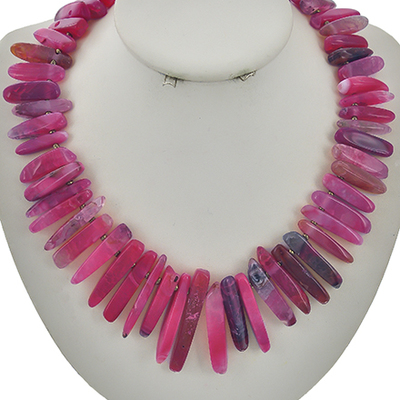 Hot pink semi-precious stone necklace