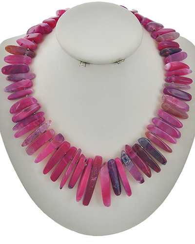 Hot Pink Semi-Precious Stone Necklace