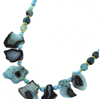 Turquoise Semi-Precious Stone Necklace - Thumbnail 1