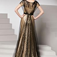 New Year Night Dress Vestidos De Fiesta Gold Sequined Long Formal Elegant Evening Party Dress Evening Gown - Thumbnail 2