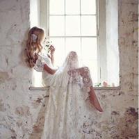 Wedding Dress, Cute Wedding Dress, Lace Wedding Dress, Ivory Wedding Dress, Sheath Wedding Dress, Sweep Train Wedding Dress - Thumbnail 1