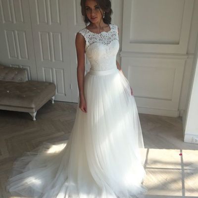 Sleeveless white wedding dress,sexy appliques bridal dress (as-picture-ivory)