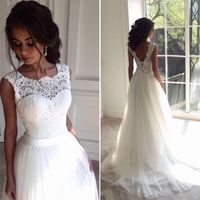 Sleeveless White Wedding Dress,Sexy Appliques Bridal Dress (As-picture-Ivory) - Thumbnail 1