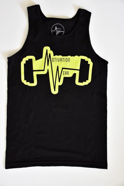 Men's Classic Tank Black/Neon Green