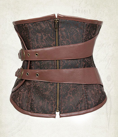 Steampunk Underbust Corset under bust steampunk corset brown corset