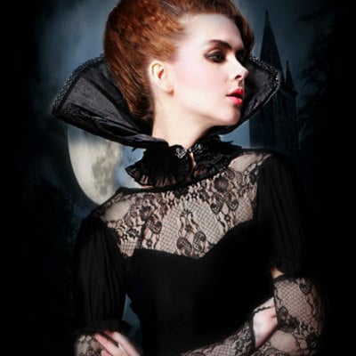 Victorian collar gothic choker black choker victorian inspired victorian collar gothic collar comic con costume - Thumbnail 2