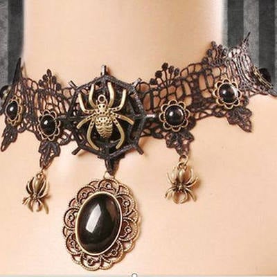 Victorian choker beaded choker gothic choker cameo choker gothic choker spider choker lace spider choker lace choker