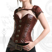 Steampunk Corset fusion tribal buckled corset - Thumbnail 1