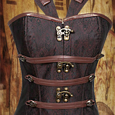 New steampunk corset halter corset brown corset summer halter top