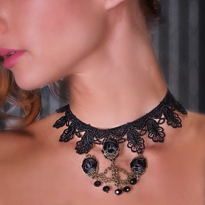 Black choker steampunk choker victorian choker