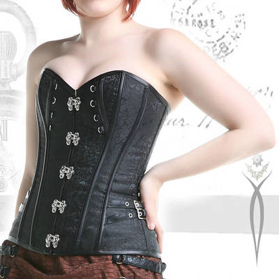 Black or brown steampunk corset with buckles