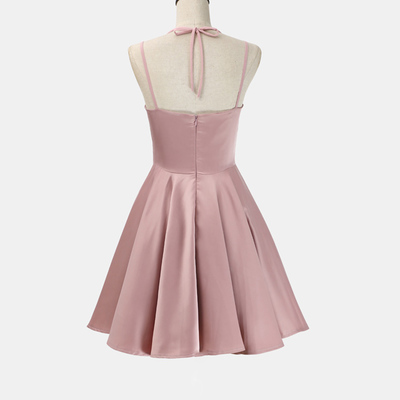 Lovely light pink straps short women dresses, short party dresses, pink teen dresses