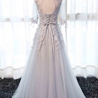 Appliques Charming prom dress, sexy prom dress,Charming prom dress, long prom dress,prom dresses, elegant prom dress, prom dress Z94 - Thumbnail 1