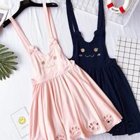 Cat Paw Hollow-out Suspender Skirt - Thumbnail 3