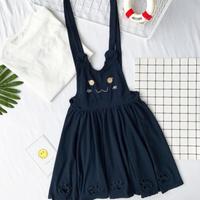 Cat Paw Hollow-out Suspender Skirt - Thumbnail 4