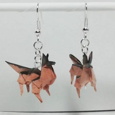 Origami dog earrings: german shepherd