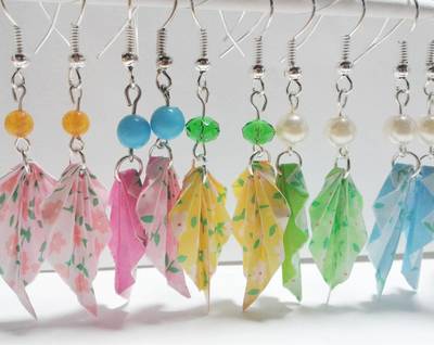 Origami Leaf earrings: Floral pattern