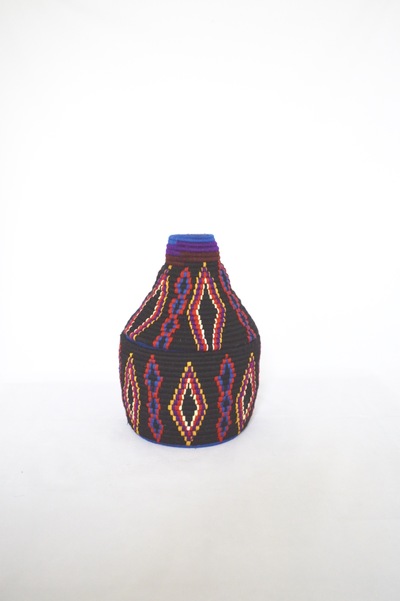  SOLD SOLD SOLD Berber Basket Handwoven Vintage Moroccan Wool Lidded Basket