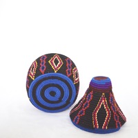  SOLD SOLD SOLD Berber Basket Handwoven Vintage Moroccan Wool Lidded Basket - Thumbnail 3