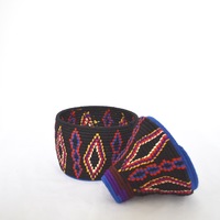  SOLD SOLD SOLD Berber Basket Handwoven Vintage Moroccan Wool Lidded Basket - Thumbnail 4